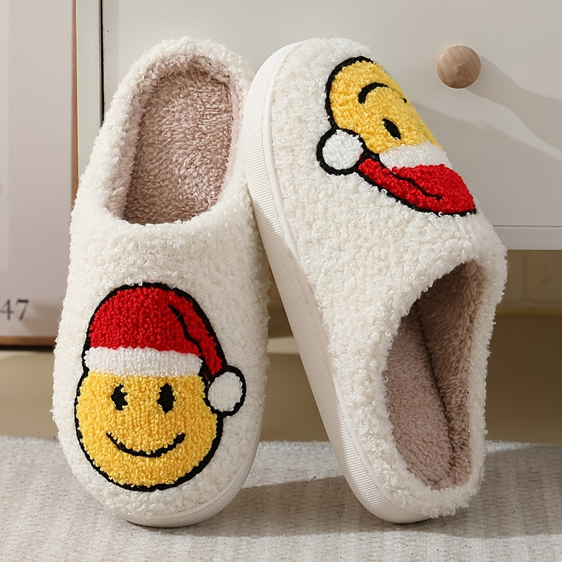 Women's Smile Fuzzy Slippers Warm Plush Shoes