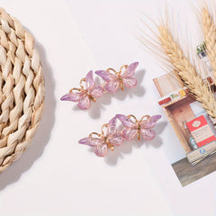 Gradient Butterfly Hair Clip Resin Duck Bill Clip for Side Hair Bangs Braids