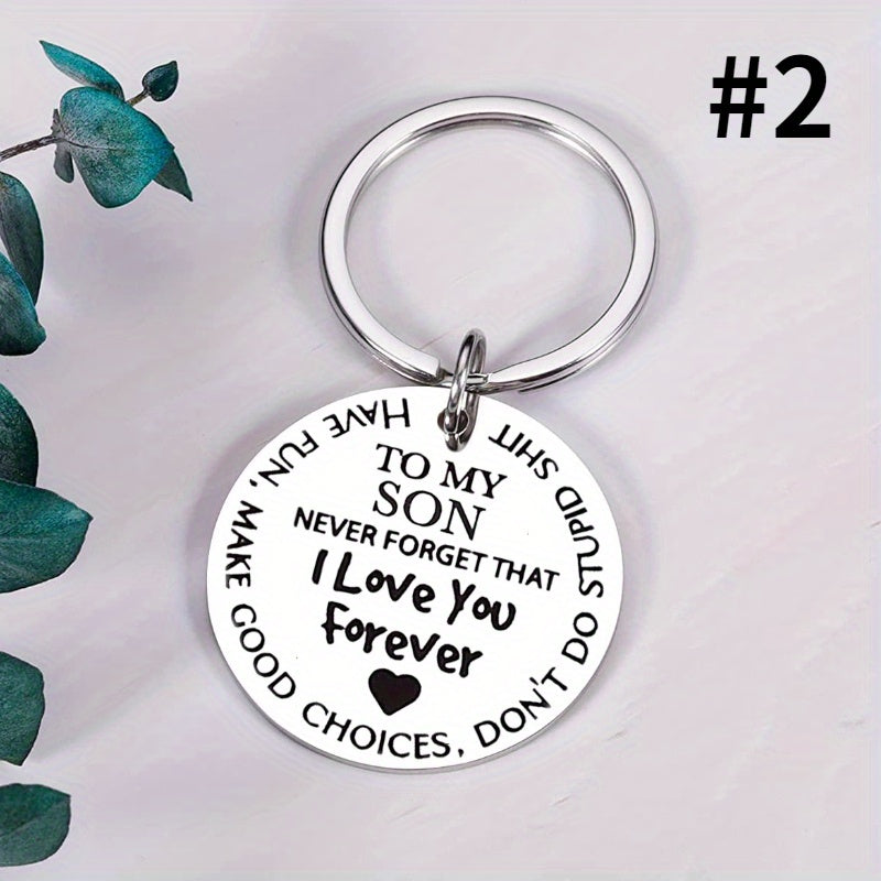 To My Daughter Son I Love You Forever Keychain Metal Key Ring Graduation Gift