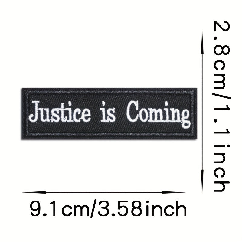 Justice Is Coming Embroidered Patch for Outdoor Decoration