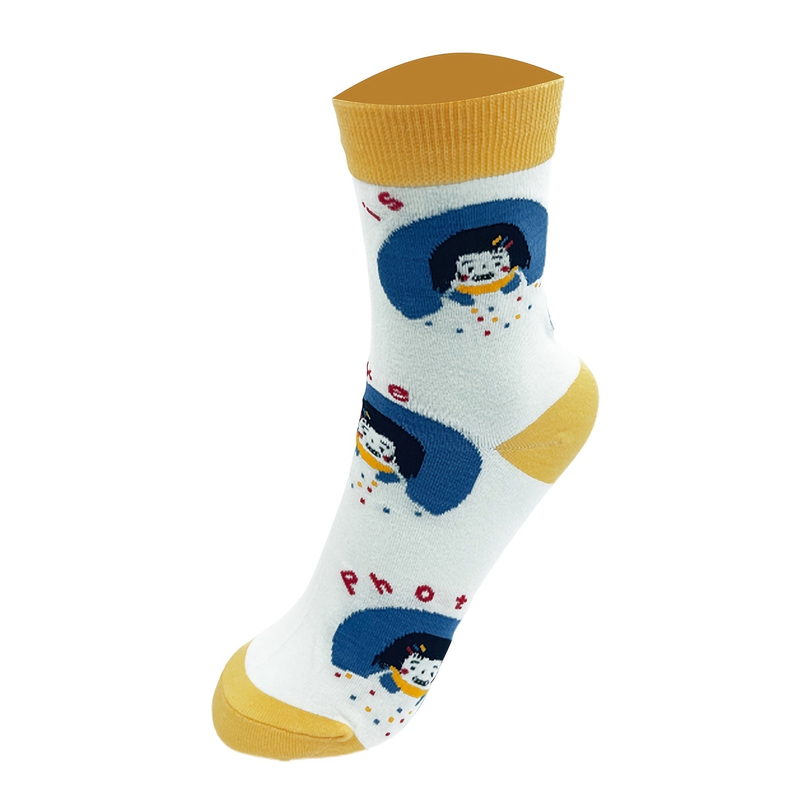 Cartoon Cow Pattern Mid Tube Socks Women's Stockings