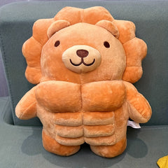 11in Big Muscle Teddy Bear Plush Toy Lion Animal Doll