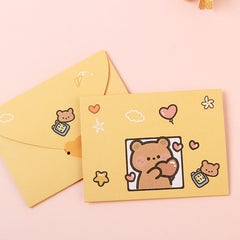 10pcs Cartoon Greeting Card DIY Holiday Bouquet Card Birthday Postcard