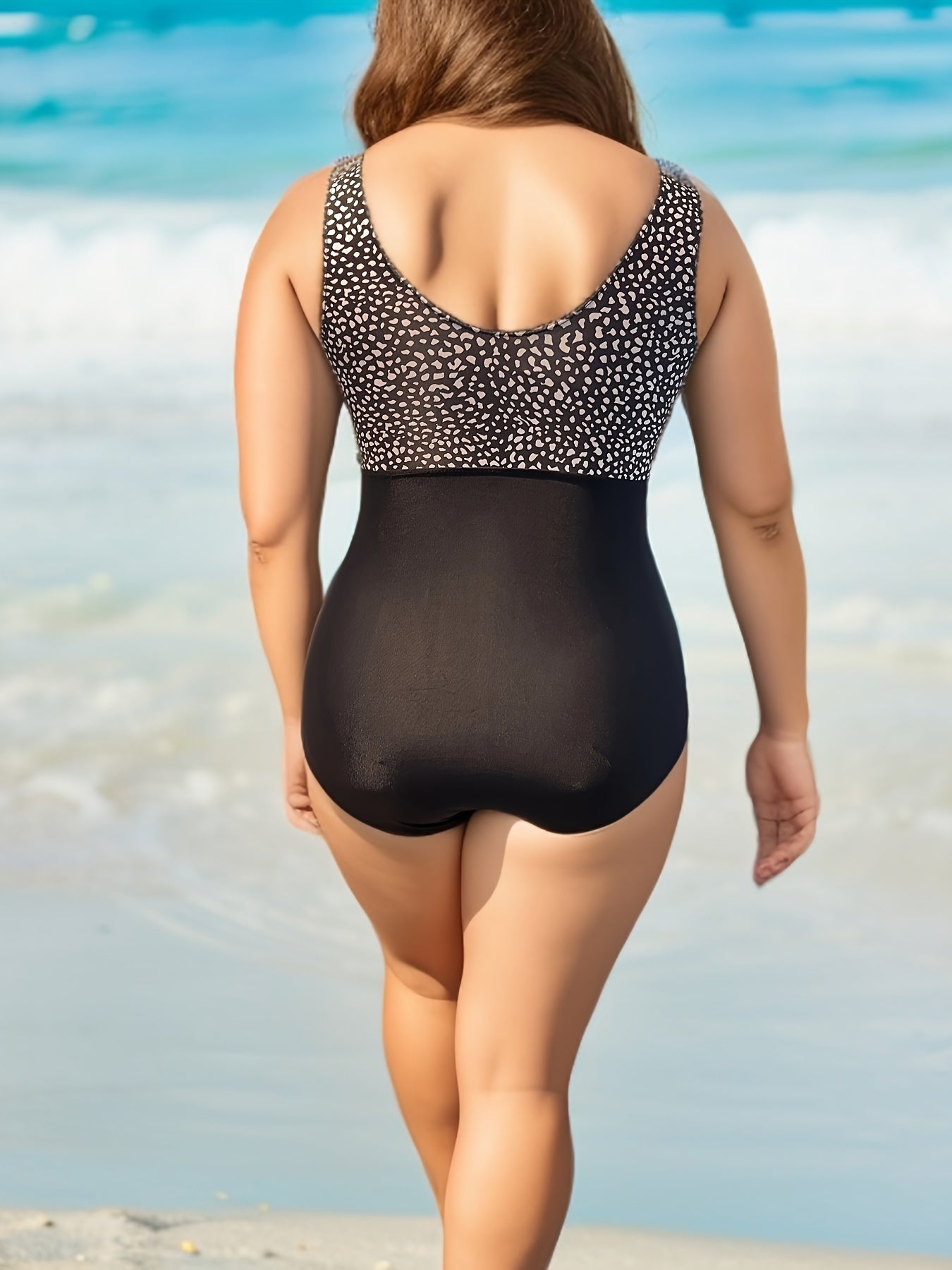  Leopard Print One Piece Swimsuit