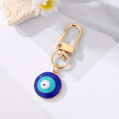 Water Drop Heart Eye Keychain For Couple Rhinestone Metal Eye Bag Car Accessorie