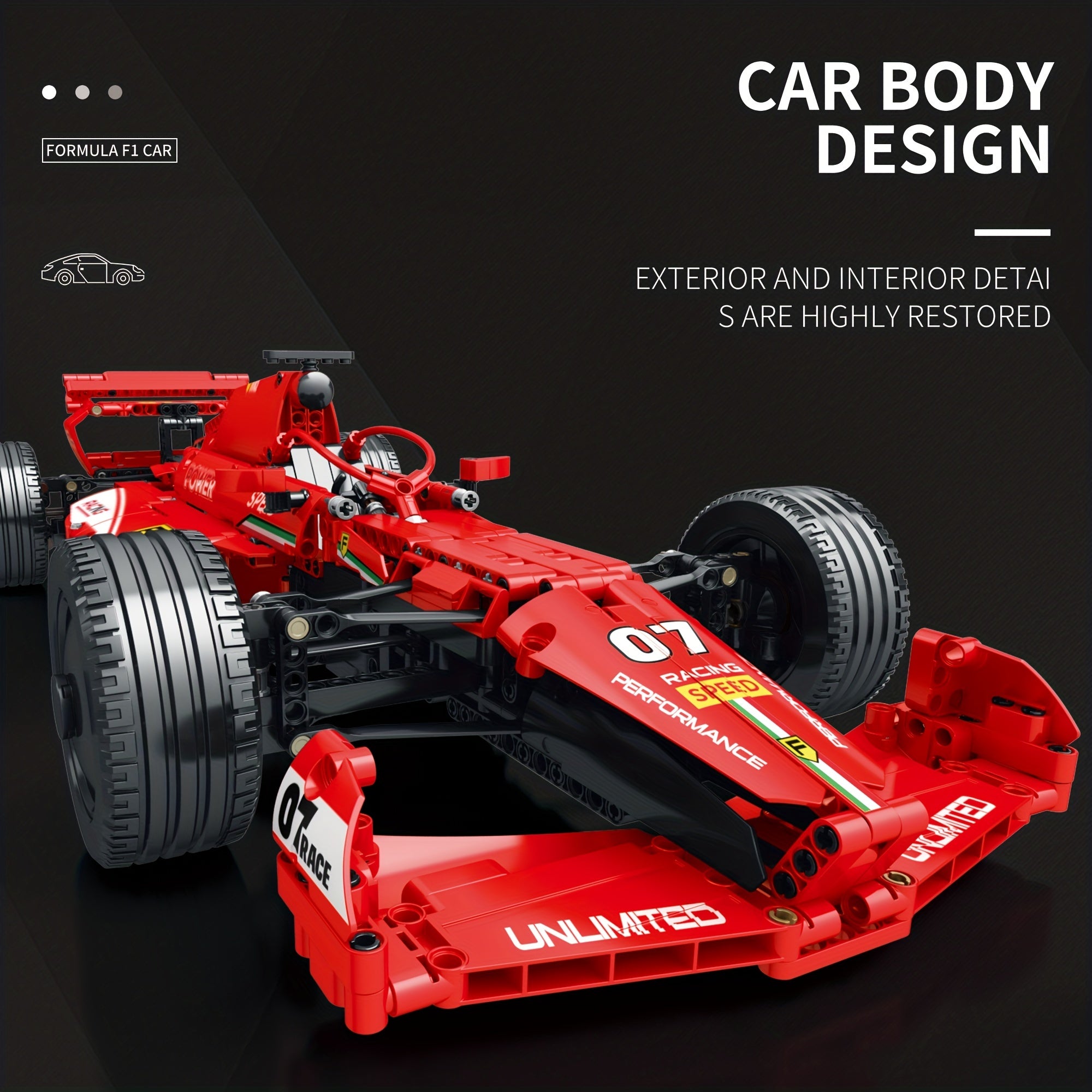 Reobrix 11007 Red RC Building Blocks Car Toy