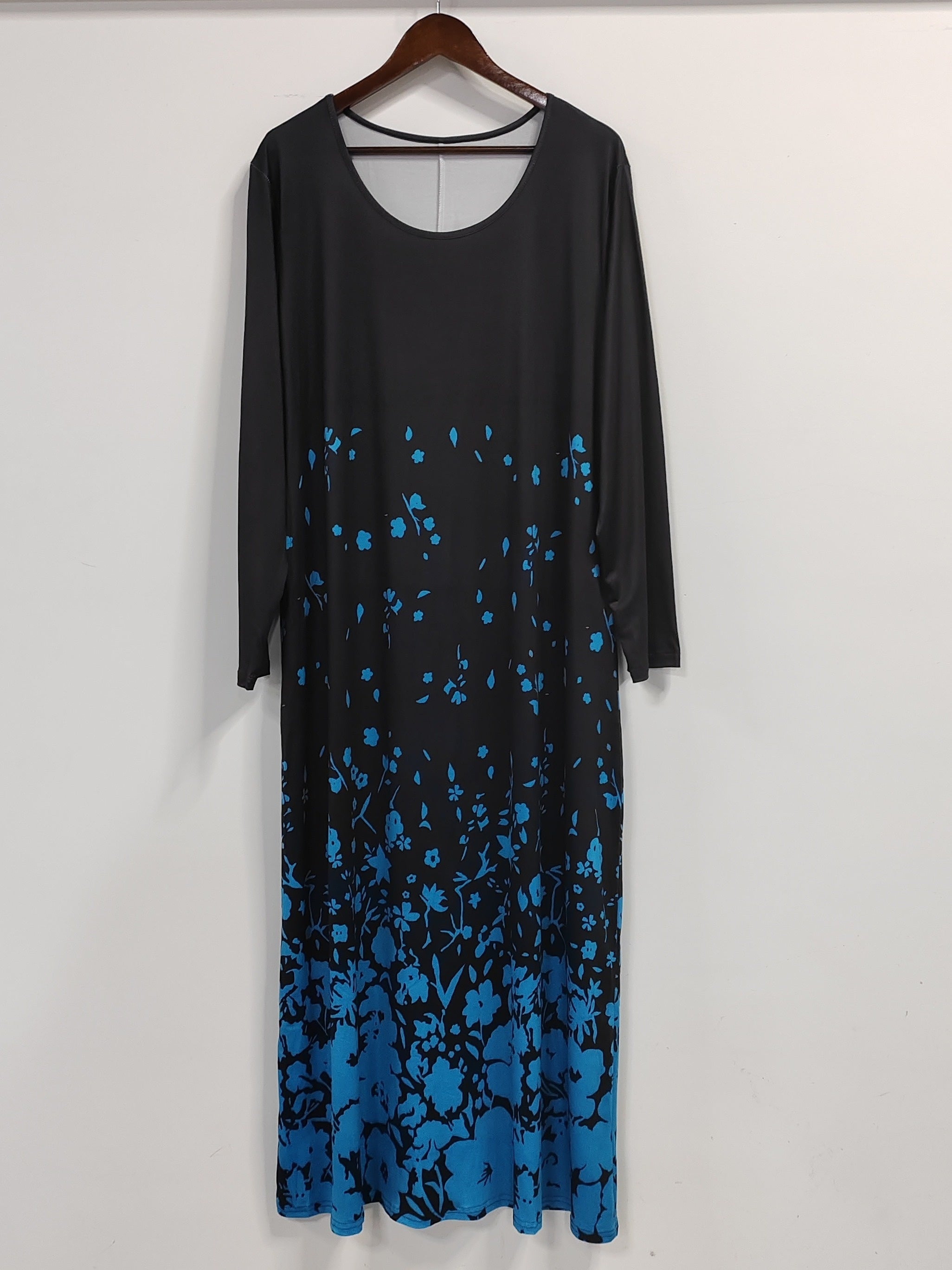  Floral Print Long Sleeve Maxi Dress