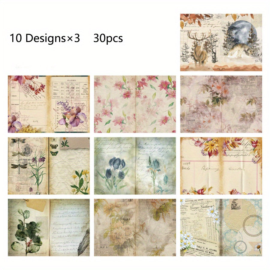 Retro Literary Hand Account Notebook Series - 30 Sheets