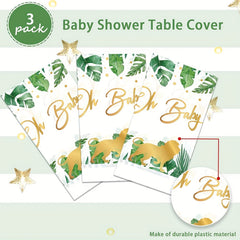 Plastic Jungle Animal Tablecloth - Waterproof Table Covers