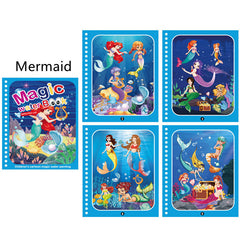 Reusable Watercolor Magic Book for Kids - Learn Painting Animals and Cartoons