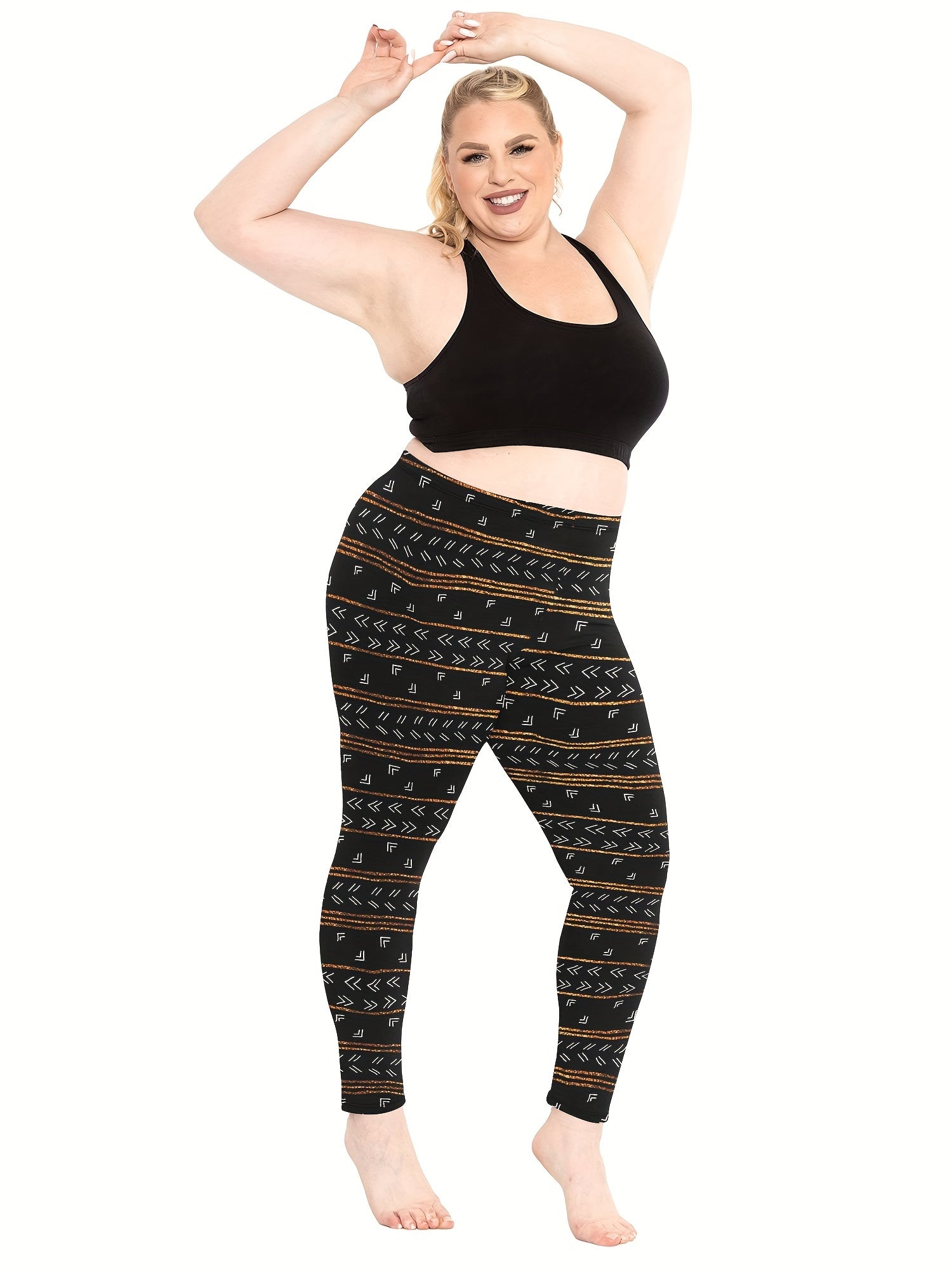 Geometric Print High Rise Leggings