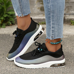Women's Colorblock Sneakers Low Top Lace Up Walking Shoes