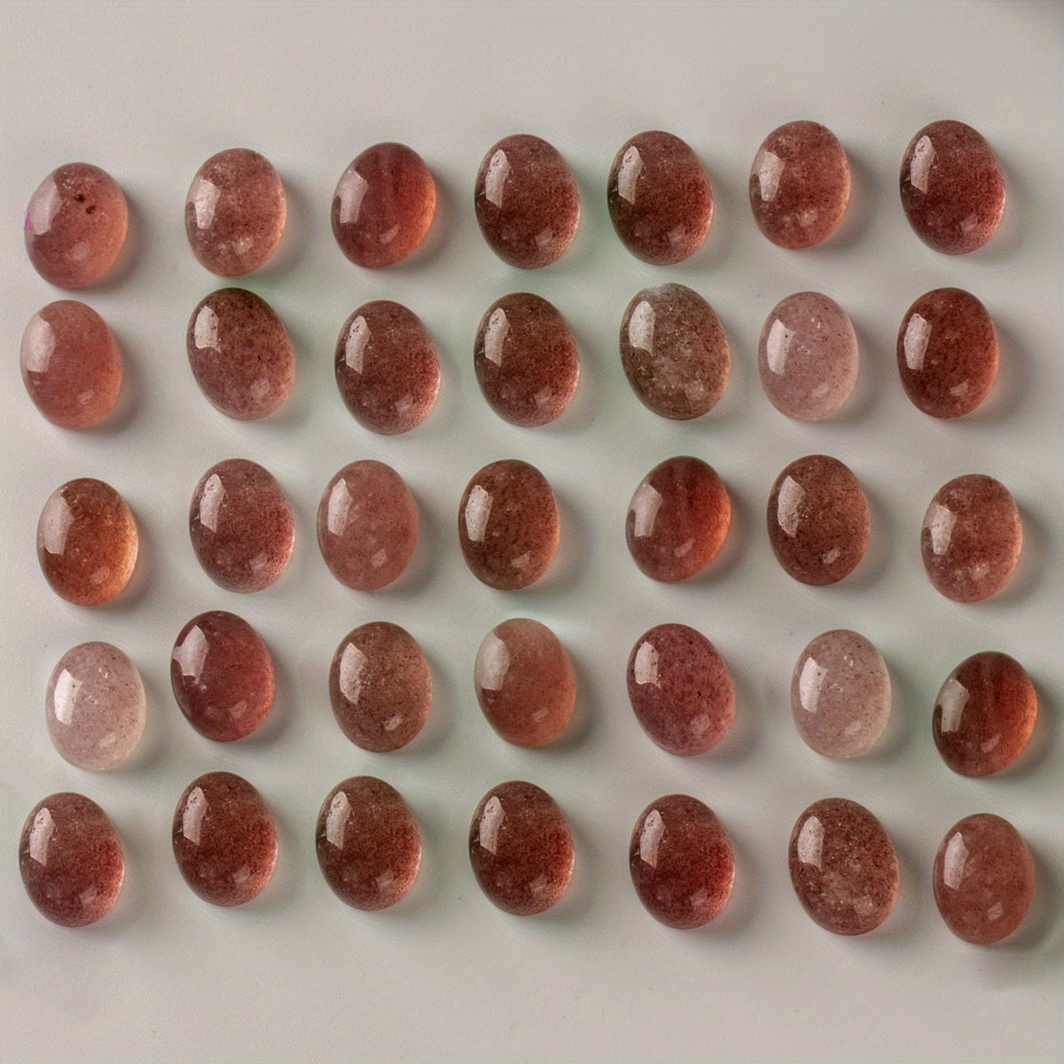 Natural Strawberry Crystal Red Green Egg Ring Bare Stone