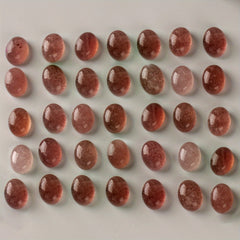 Natural Strawberry Crystal Red Green Egg Ring Bare Stone