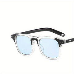 Y2K Square Tinted Lens Sunglasses Rivet Decor UV400