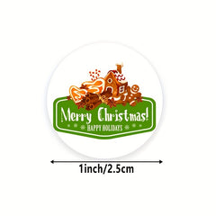 500 Stickers Merry Christmas Label Roll Self Adhesive Labels For Holiday