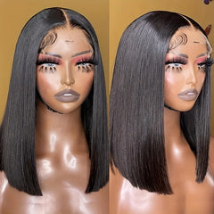 Short Straight Bob Cut 13x4 Lace Front Human Hair Wig
