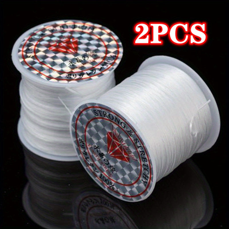 2pcs 0.8mm Elastic Stretchy Bracelet Cord Crystal Bead String for Jewelry Making