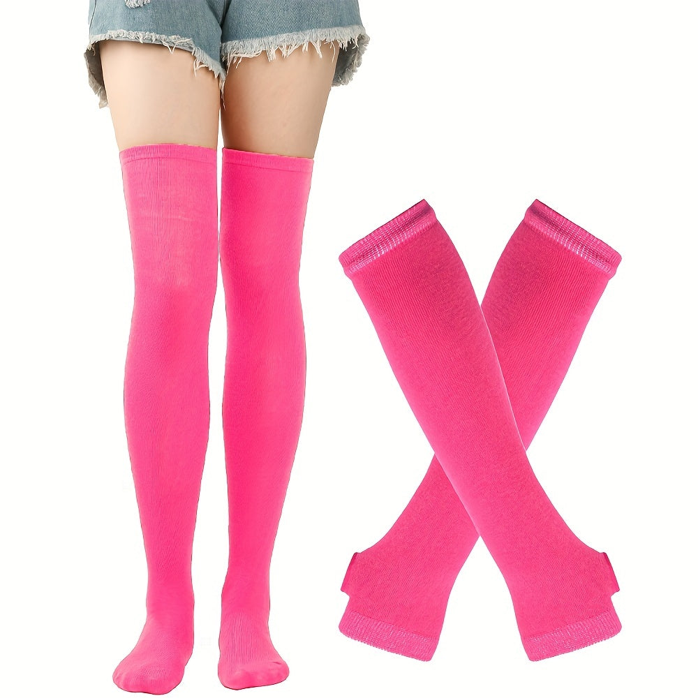 Y2K Knitted Fingerless Gloves Long Sleeves