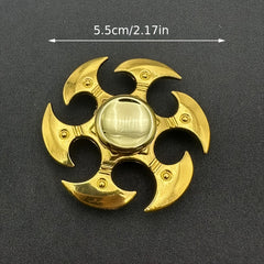 Golden Zinc Alloy Finger Spinner Ergonomic Hand Fidget Durable Metal