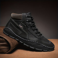 Men's Casual Stitch Solid Low Top Lace-up Boots