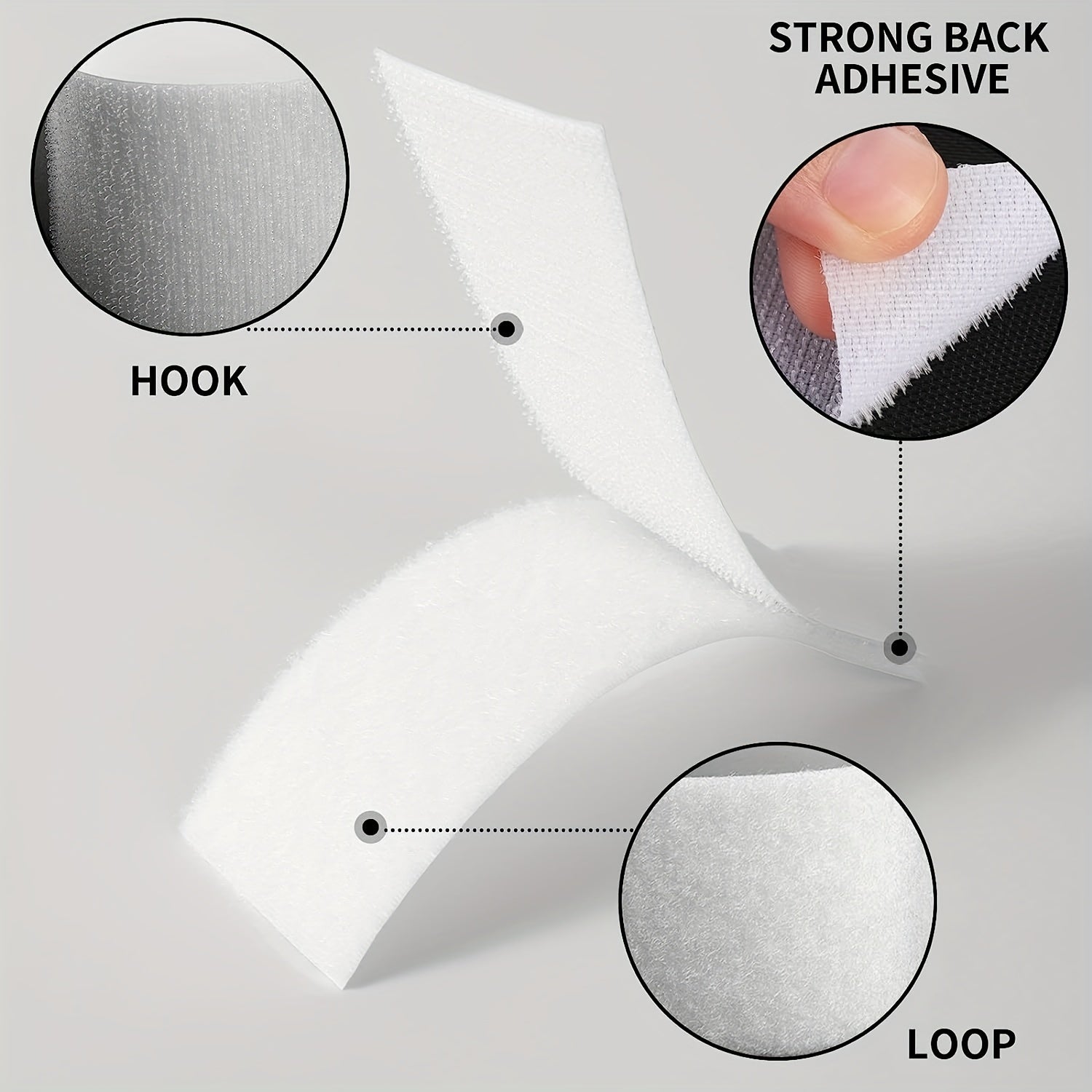 30pcs 1.98x10.16cm Hook and Loop Tape Self-Adhesive Strips