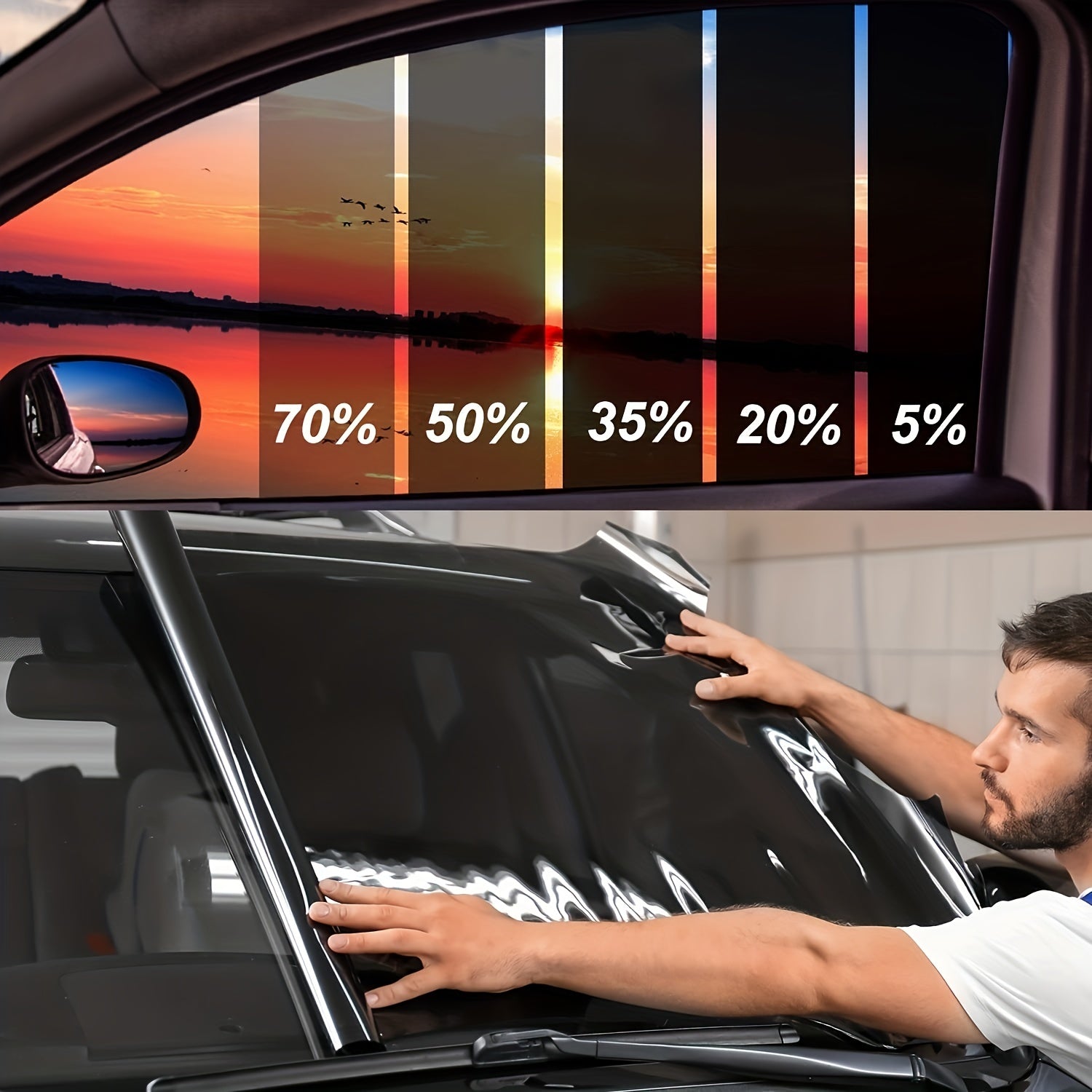 Privacy Solar Window Tint Film For Car Heat&UV Rejection 2ply Auto