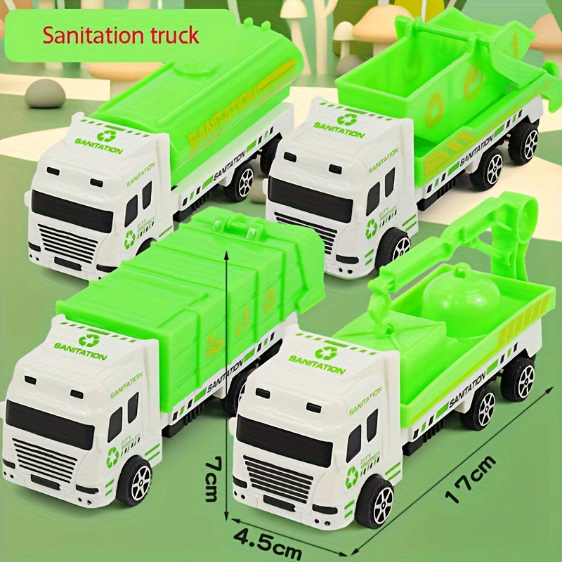 Large Pull Back Sanitation Car Model Toy