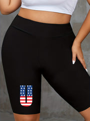  Independence Casual Shorts High Rise Biker Shorts