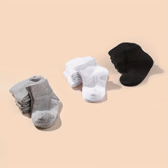 12 Pairs Kids Breathable Short Socks for Daily Wear