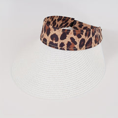 Leopard Block Visor Hat Women UV Protection