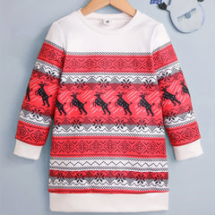 Girls' Christmas Fleece Longline Sweatshirt for Autumn & Winter