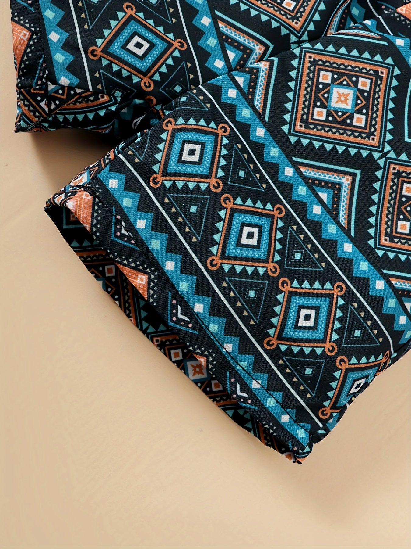 2pcs Boys Casual Set Toddlers Short Sleeve T shirt & Ethnic Geometrical Graphic