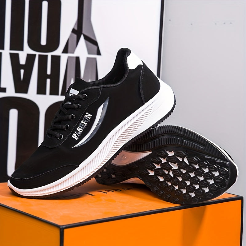 Men's Letter Print Lace up Sneakers Soft Sole Walking Shoes