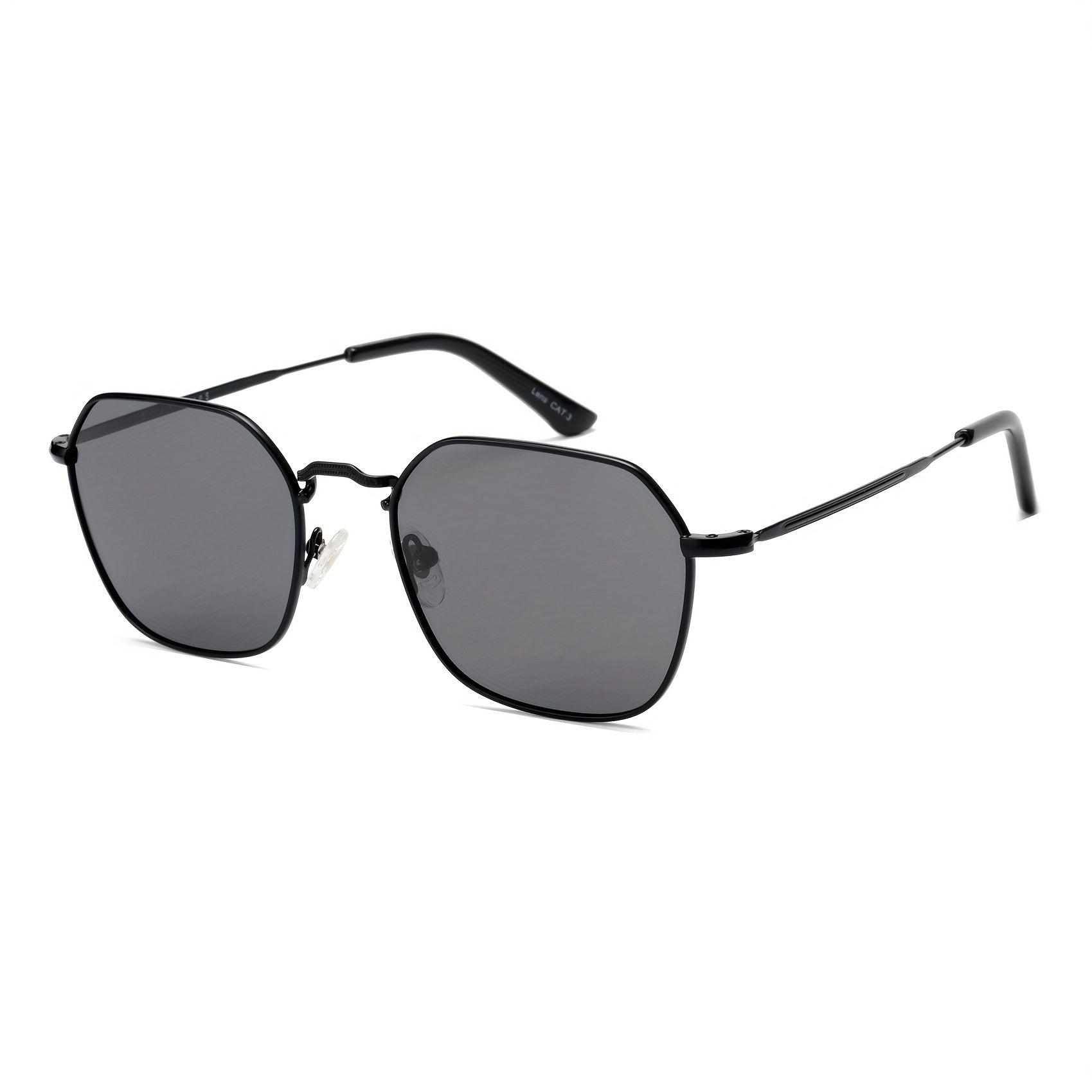 OUWEN Polarized Polygon Sunshade Mirror Unisex Full Frame Aviator Glasses Gray