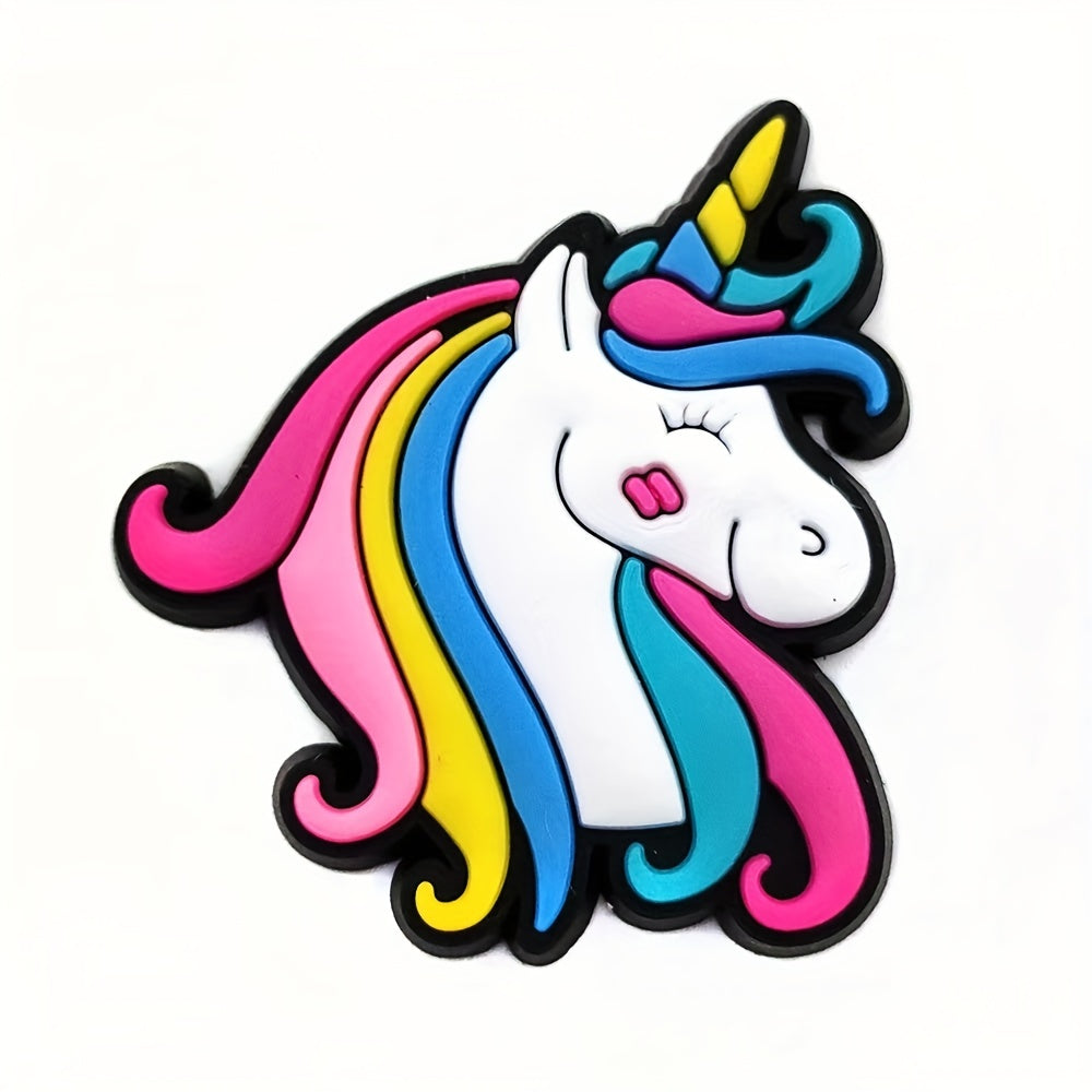 10Pcs Rainbow Horse Shoe Charms Shoe Decoration Cartoon Charms