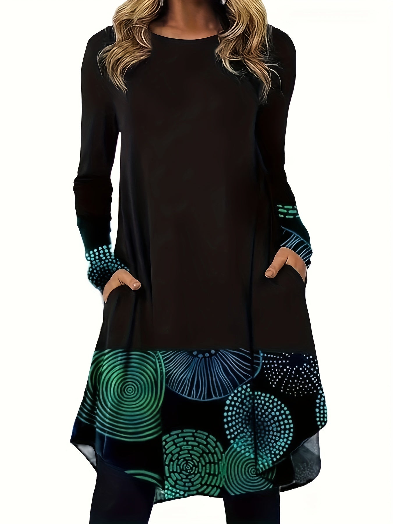  Colorblock Abstract Stripe Print Maxi Dress