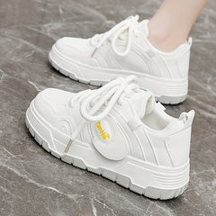Women's Lace up Platform Sneakers Outdoor Running Shoes