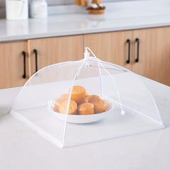 2pcs Foldable Umbrella Food Tent Cover with Lace, Portable Anti Mosquito Mesh