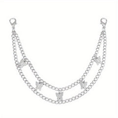 Butterfly Cross Charm Chain Layered Waist Tassel Chain Punk Accessories