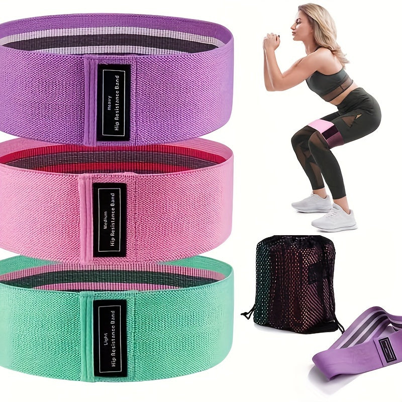 Non Slip Fabric Resistance Bands for Yoga Booty Exercise Set of 3