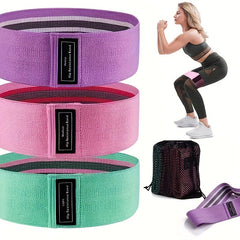 Non Slip Fabric Resistance Bands for Yoga Booty Exercise Set of 3