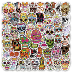 60pcs Skull Stickers Halloween Mexican Dead Stickers for Laptop Water Bottle