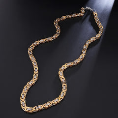 Stainless Steel Funky Flat Chain Necklace for Men