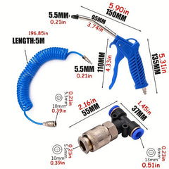 Mini European Type Dust Blows Hose Set Air Blow Gun Steel Nozzle