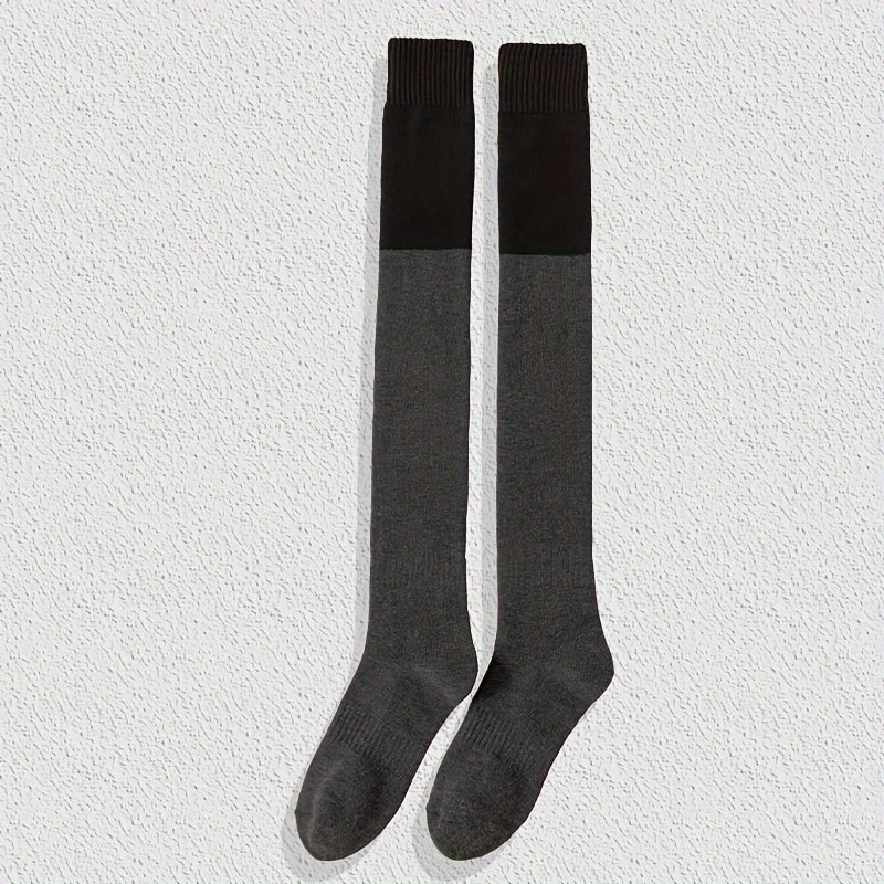 3 Pairs Colorblock Thigh High Socks Over The Knee Stockings