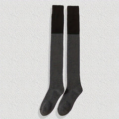 3 Pairs Colorblock Thigh High Socks Over The Knee Stockings