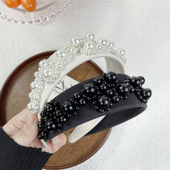 Faux Pearl Headband Wide Brim Headdress Hair Accessories For Women
