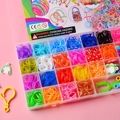 15pcs Rainbow Rubber Band DIY Colorful Hair Tie Bracelet Braid Hair Rope