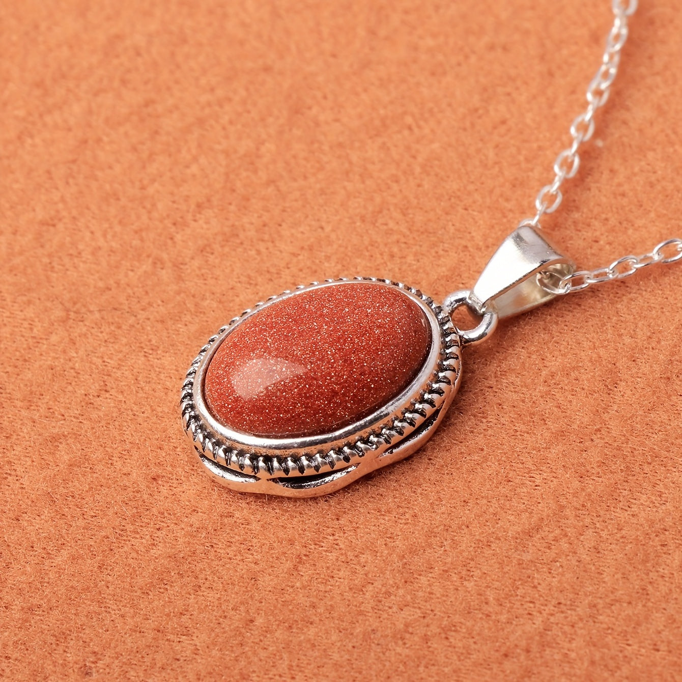 Vintage Gemstone Pendant Necklace Jewelry